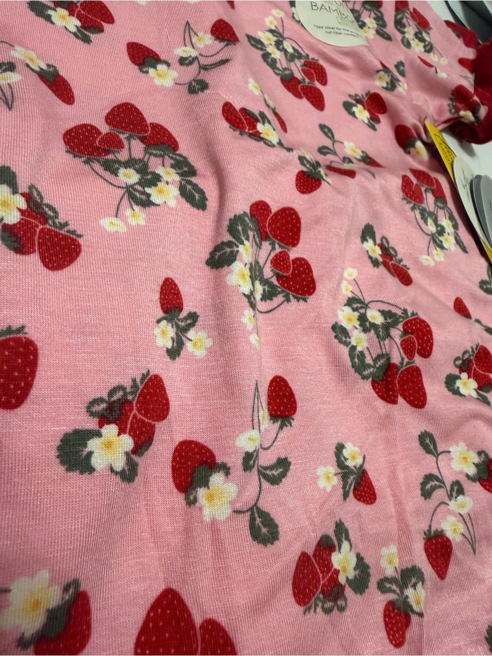 Milkberry Pink Strawberry Floral Girls' Pajama Set - Picture 2 of 4
